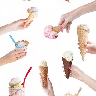 People holding ice cream