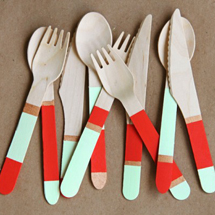 DIY Color Blocked Wooden Cutlery