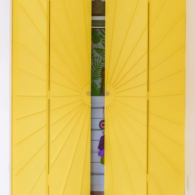 Yellow closet doors