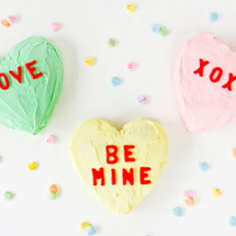 DIY Conversation Heart Cakes