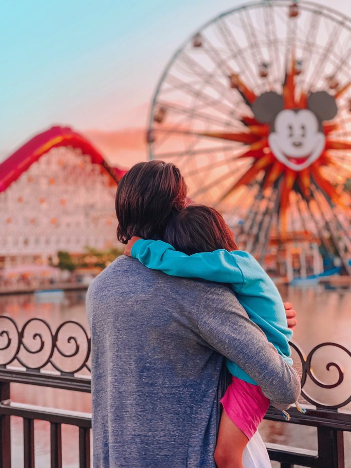 Dad and Son at Pixar Pier Disney California Adventure