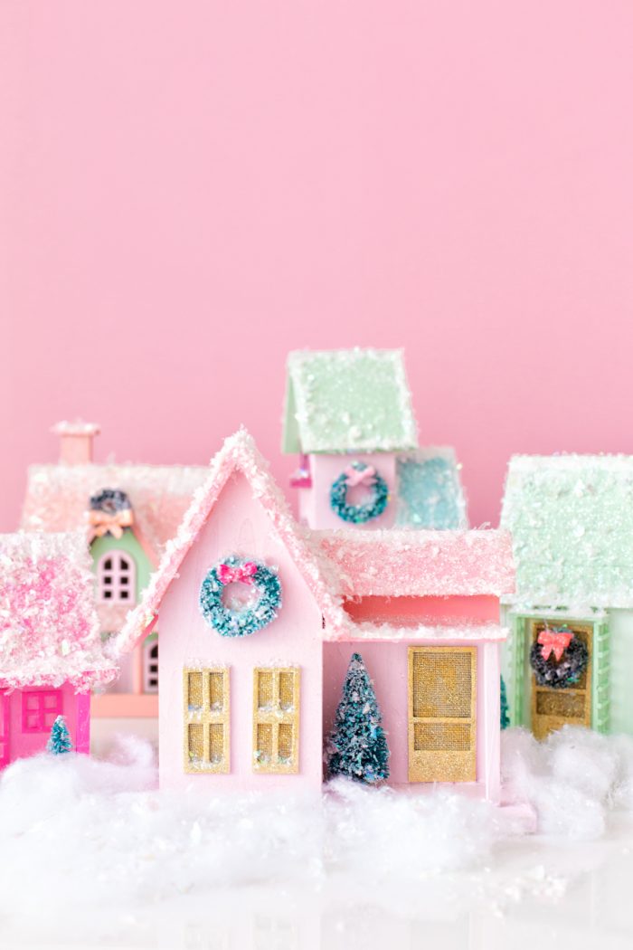 DIY Colorful Christmas Village