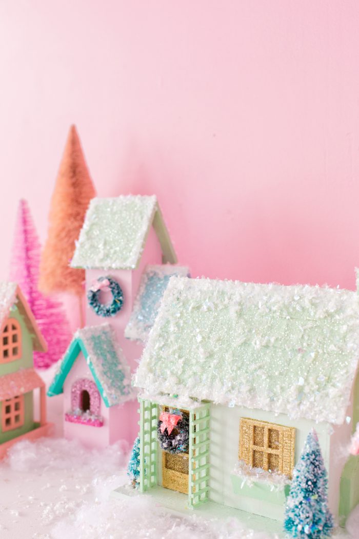 DIY Colorful Christmas Village