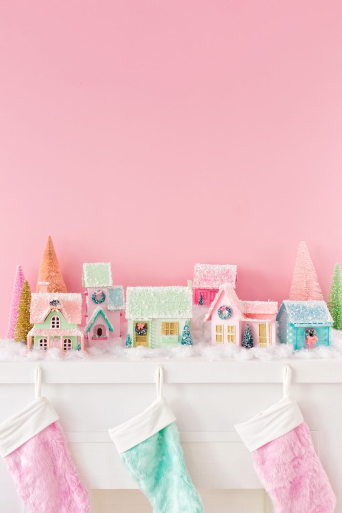 DIY Colorful Christmas Village