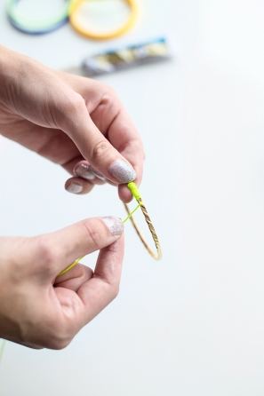 Someone holding a bracelet