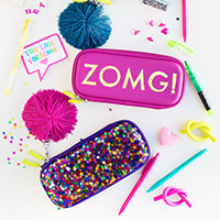 DIY Glittery Graphic Pencil Cases