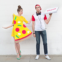 DIY Pizza Slice + Delivery Boy Couples Costume