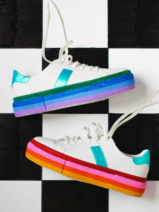 DIY Rainbow Platform Sneakers