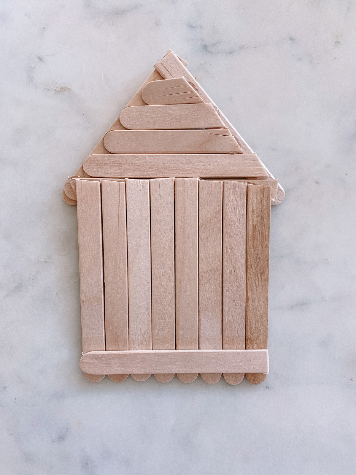 DIY Popsicle Stick Gingerbread House Ornaments