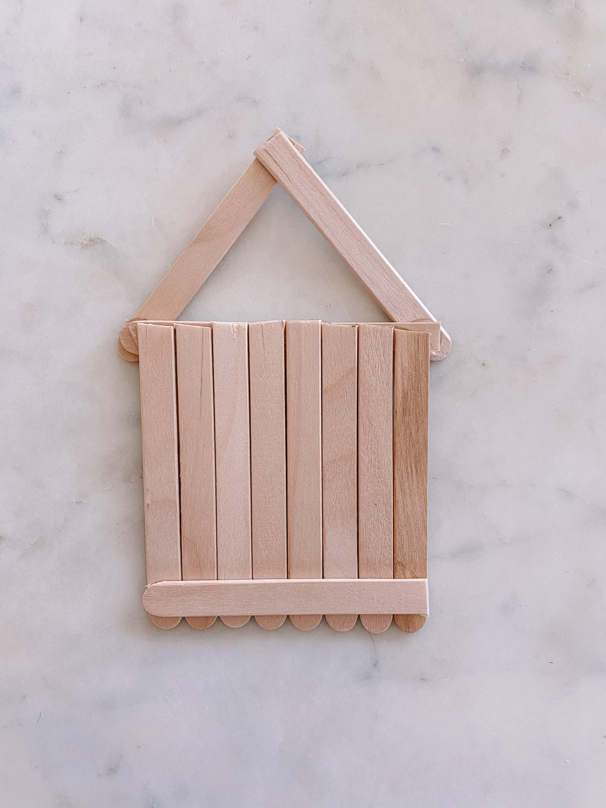 DIY Popsicle Stick Gingerbread House Ornaments