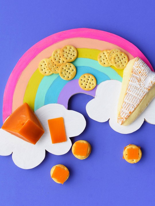 DIY Rainbow Cheese Board