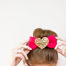 DIY Sequin Heart Hair Bows