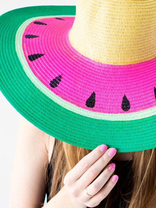 DIY Watermelon Floppy Hat