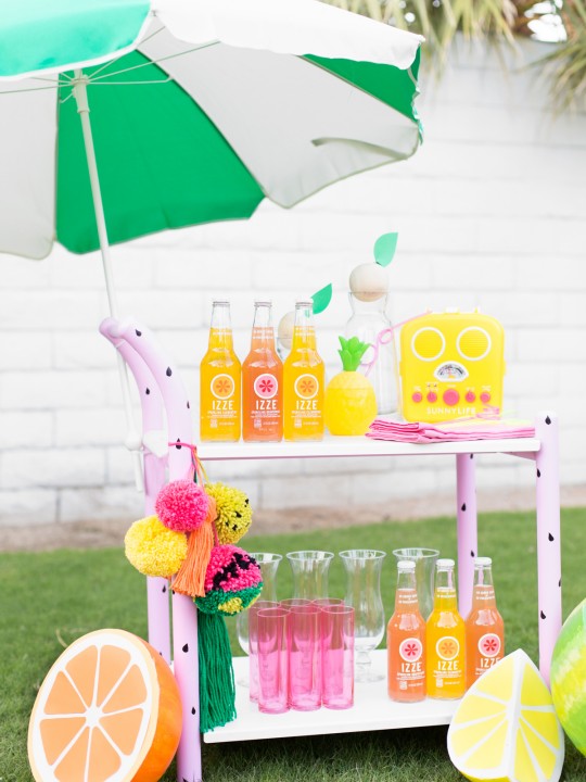 DIY Fruity Summer Bar Cart Makeover