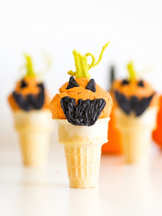 Jack O’Lantern Ice Cream Cones