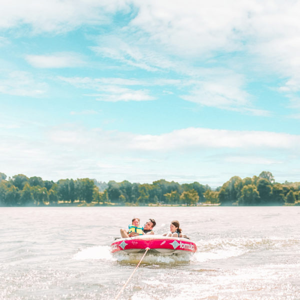 A family on a tube