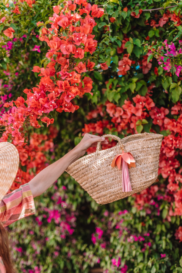 A woman holding a basket