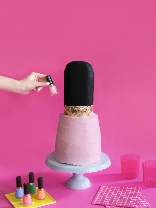 DIY Nail Polish Cake