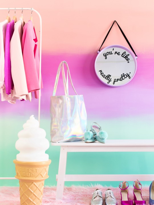 DIY Colorful Ombre Wall