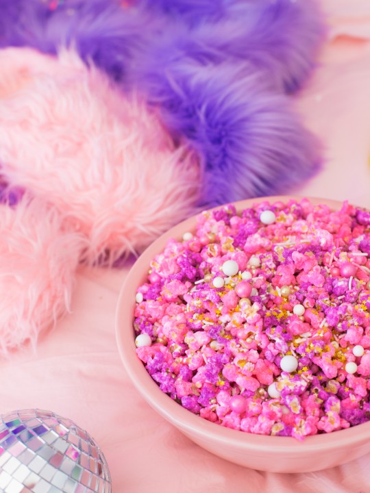 Pretty in Pink Pastel Candied Popcorn