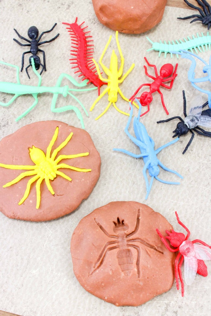 Playdough bug fossils