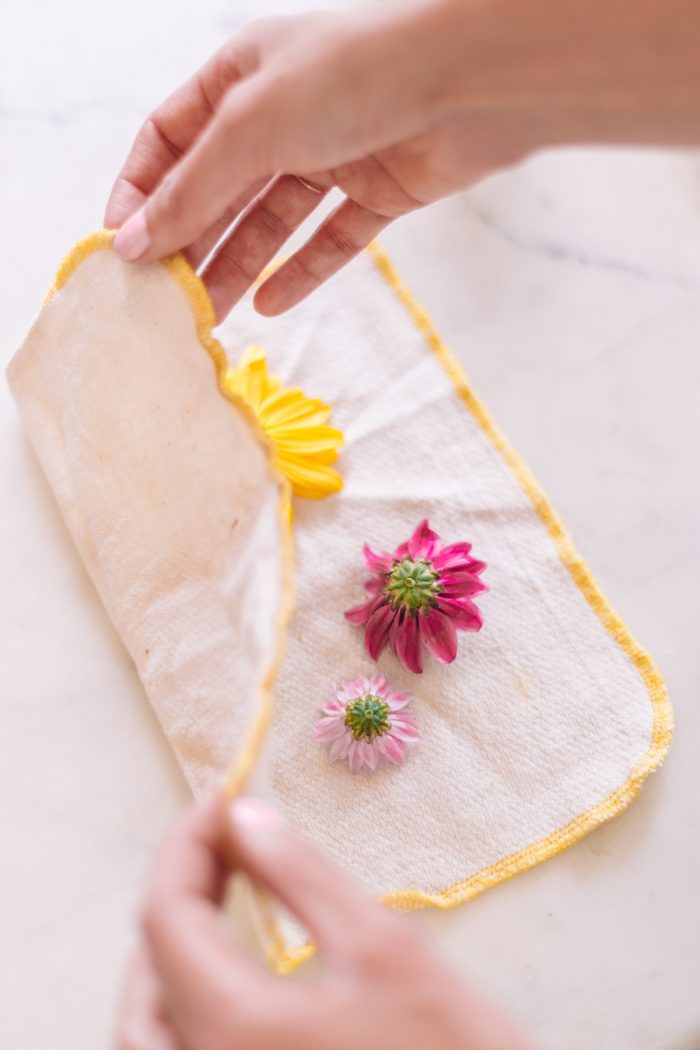 Flowers on a piece of cloth