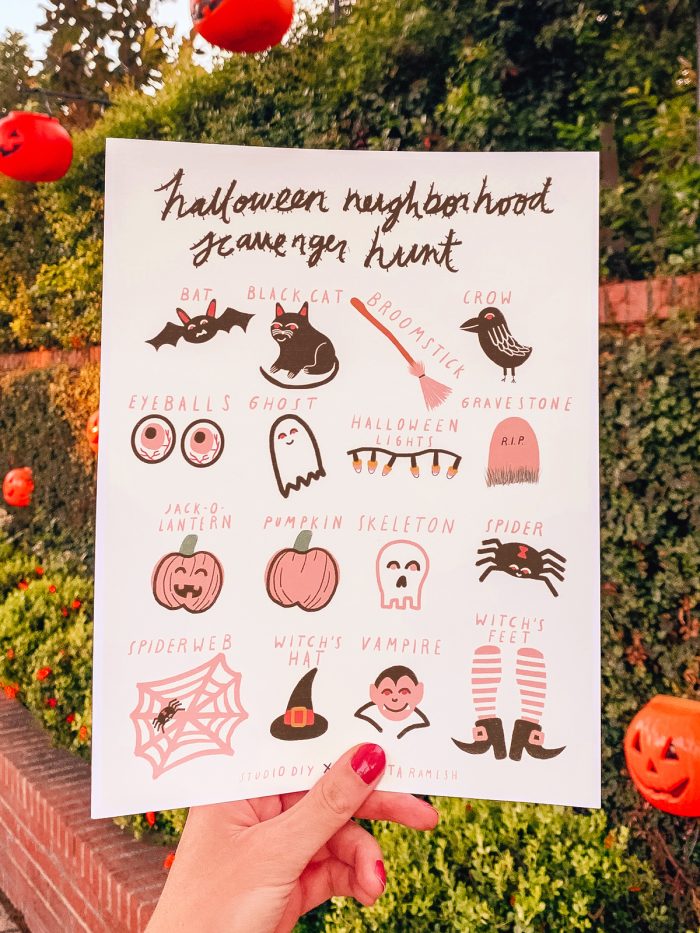 Neighborhood Halloween Scavenger Hunt FREE Printable