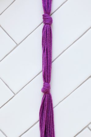 A close up of purple rope