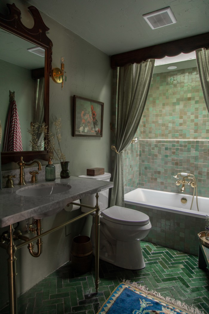 sage green bathroom