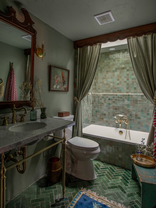 A Refreshing Sage Green Bathroom