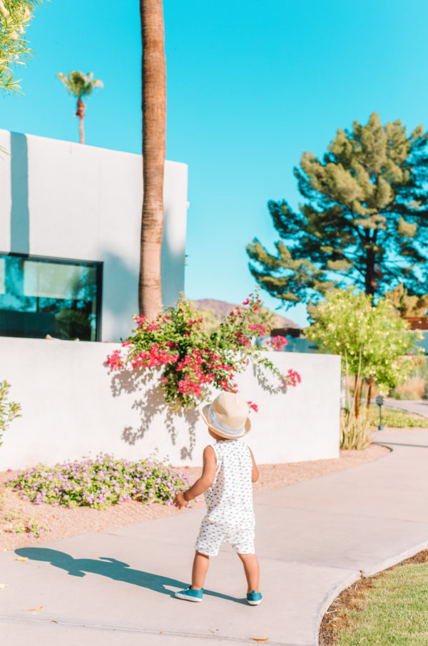 Someone standing in front of a building