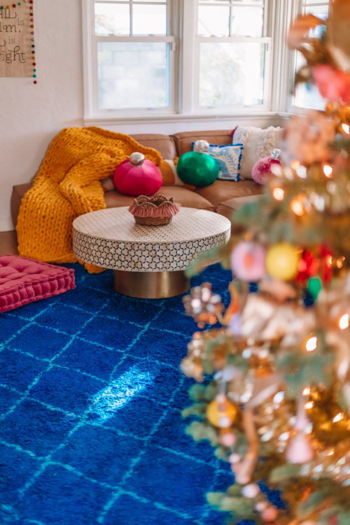 Colorful Living Room at Christmas