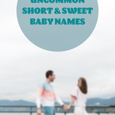 photo of couple with "uncommon baby names" text