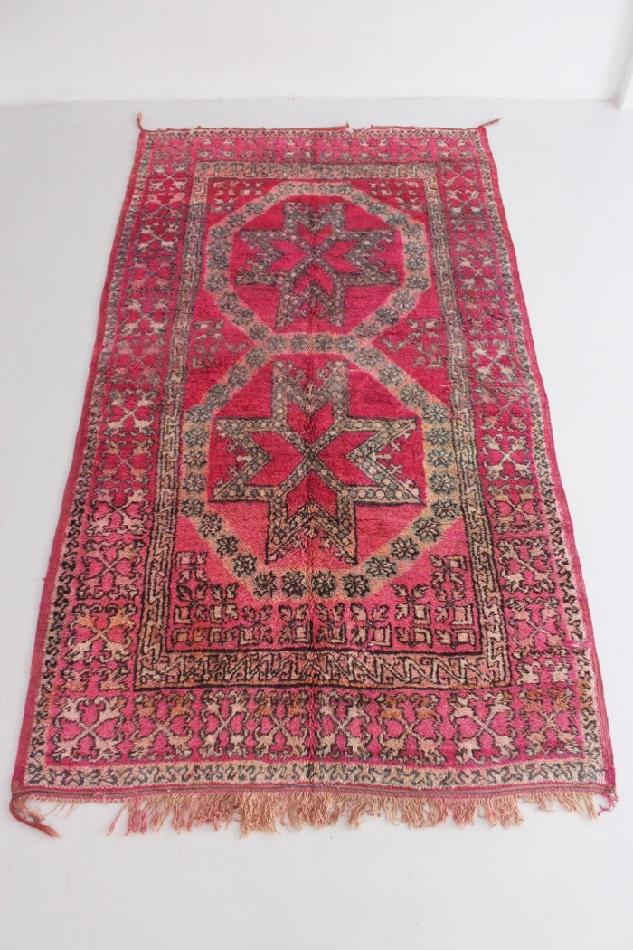 Vintage Fuchsia Moroccan Rug