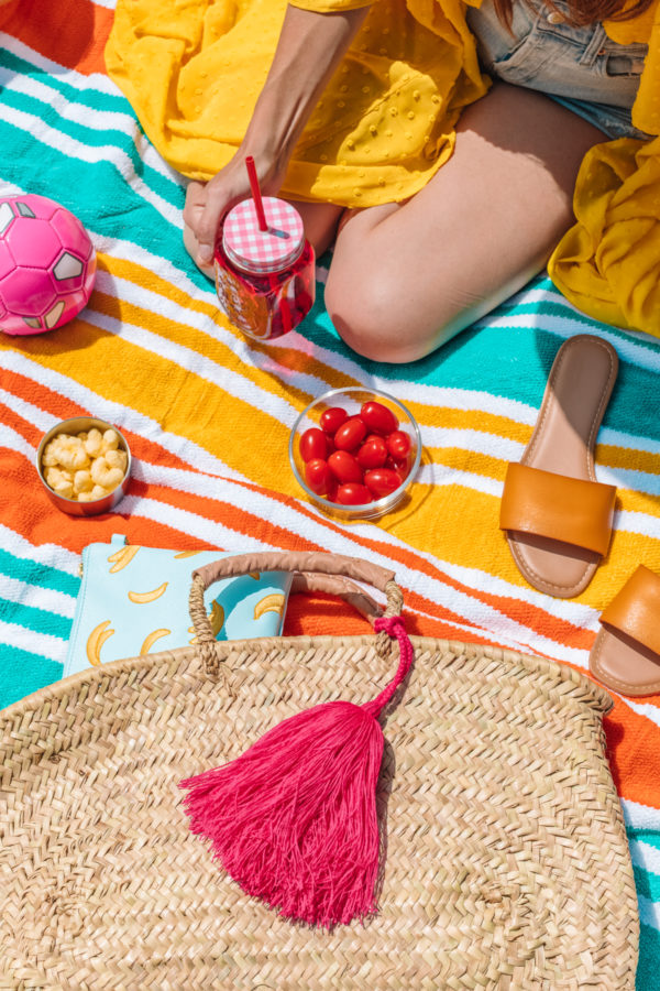 Food on a blanket