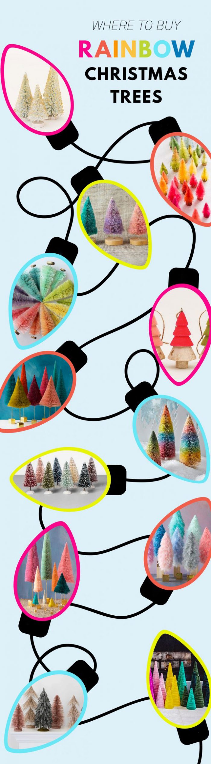 Where To Buy Colorful Bottle Brush Trees and Decorative Christmas Trees