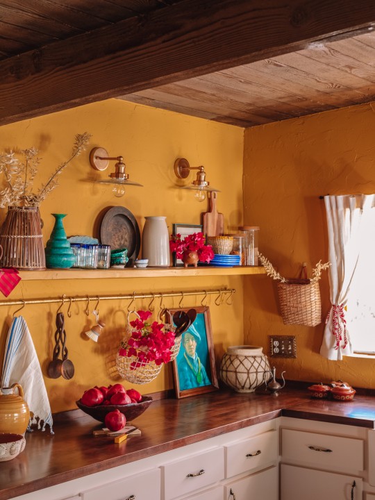 A Bold, Layered & Moody Yellow Kitchen